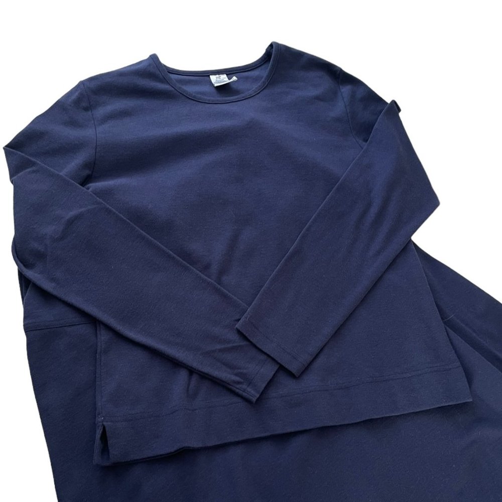 Peruvian Connection 2 Pc Maxi Skirt Shirt Set M/L Medium Large Blue Pima Cotton